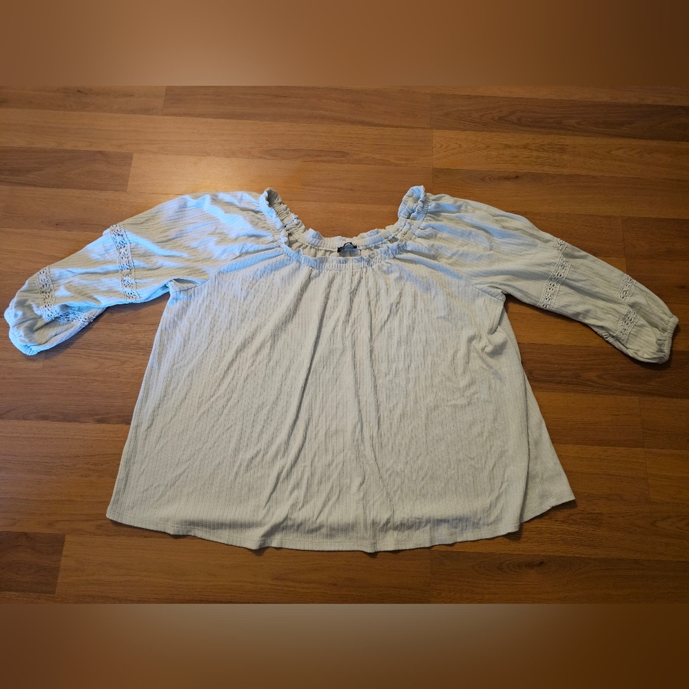 Lane Bryant Light Green Off The Shoulder